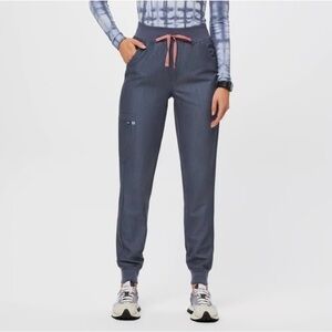 Figs Zamora Heathered Blue Denim Scrub Pants Size L/P excellent condition